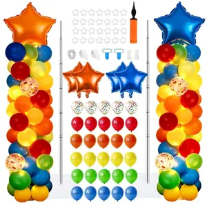 2 Pack Rainbow Balloon Column Stand Kit Adjustable Arch Garland Colorful Party Decor Set
