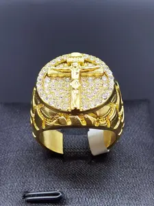 Cross Ring, 316L Stainless Steel Zirconia Geometric Texture, Party Wear or Gift Jewelry, 1pc Cross Ring for Friends