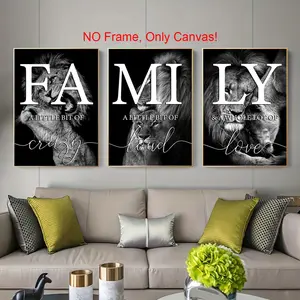 Family Themed Canvas Painting without Frame, 3 Counts/set Modern Artistic Wall Art Painting, Wall Art Decor Indoor Decoration for Home Living Room Bedroom Office, Poster