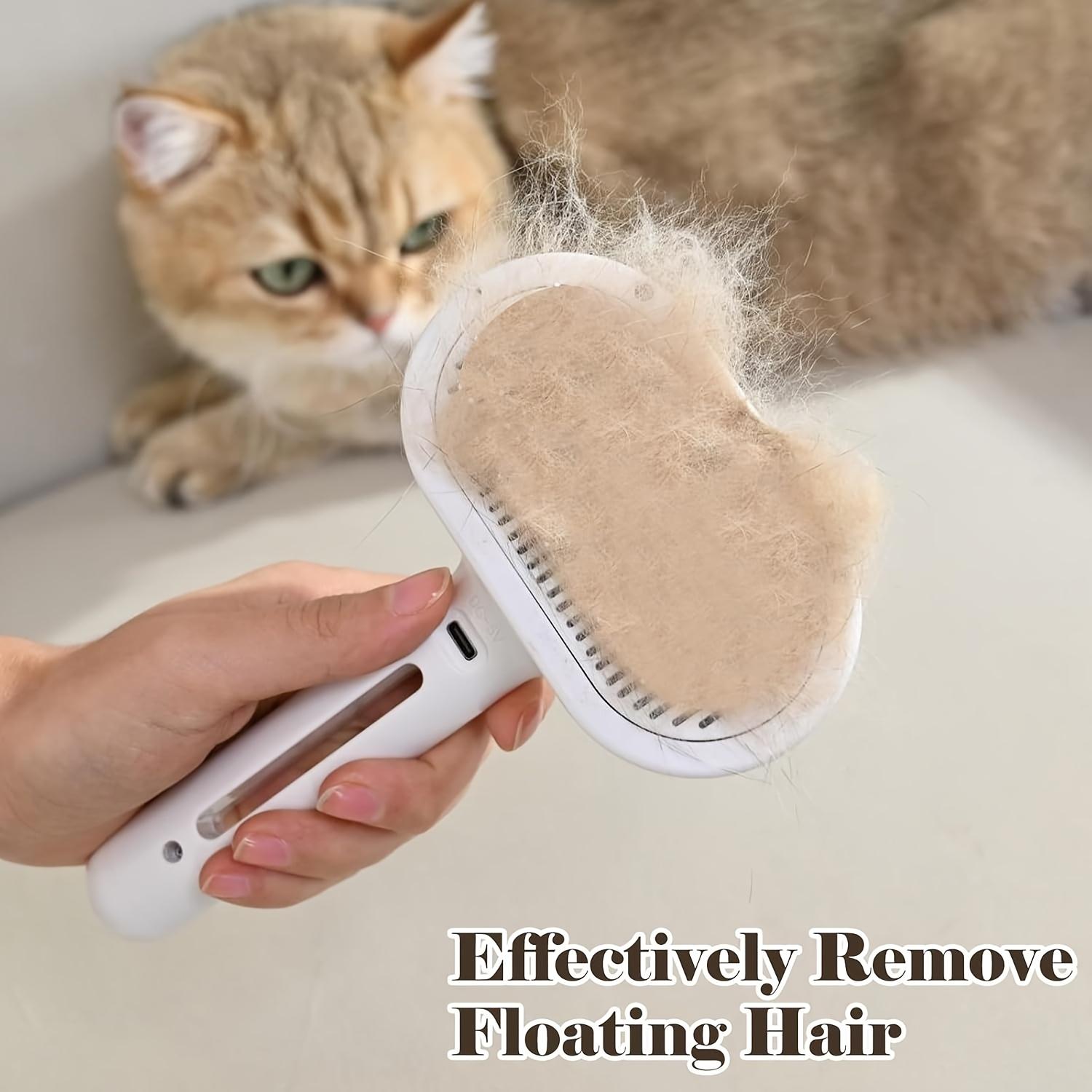 One Automatic Steam Pet Hair Remover, Anti-Shedding Brush with Stainless Bristles & Low-Voltage Operation, Suitable for Cats & Dogs/Long-Haired/Short-Haired Pets, Reduces Shedding for Grooming