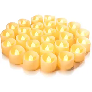 24-Pack Flameless LED Tea Lights Candles Battery Operated, 200+Hour Fake Electric Candles TeaLights for Votive, Aniversary, Wedding Centerpiece Table Decor, Funeral, Halloween, Christmas