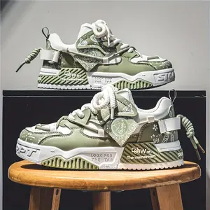 Men'sColorBlockSkateboardShoes-ComfyNon-SlipLaceUpCasualSneakersforSpring&SummerOutdoorActivities,OpenDesign-Training