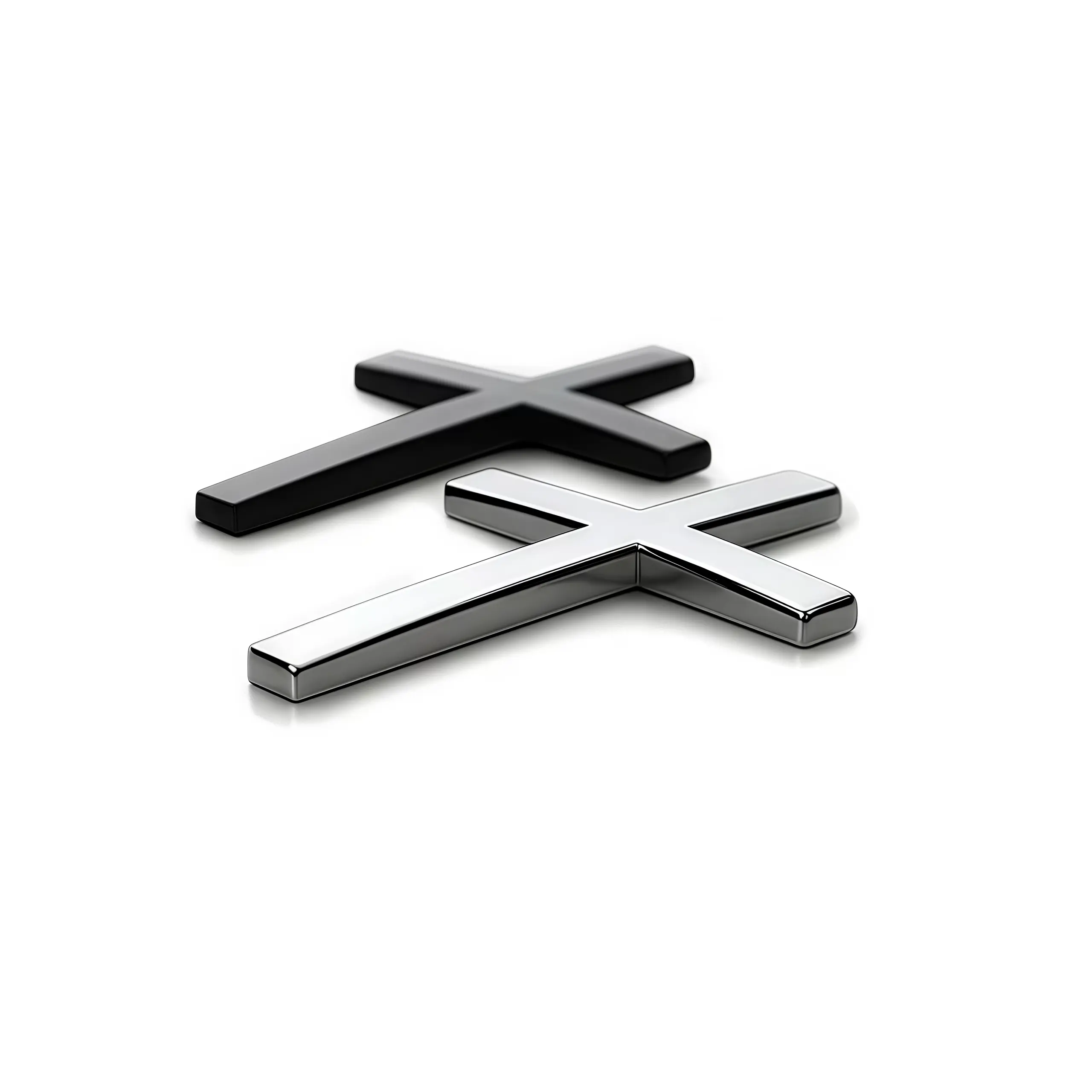 Two Pcs 3D Cross Sticker Christian Car Exterior Decorative Sticker Universal Car Accessories for Motorcycle & SUV Emblem Badge Decal Decoration Two Pcs No Warranty