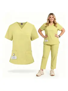 Quick Dry Matte Scrub Set Solid Color Breathable Comfort Doctor Nurse Lightweight Casual Workwear Uniform