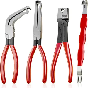 4Pcs Automotive Electrical Disconnect Pliers Set with Straight 60° Connector Pliers Double-headed 11 Terminal Removal Separator Tools Clamp Pliers