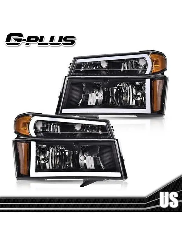 G-PLUS LED Switchback Headlight Assemblies with DRL & Bumper Lights (Black) for 04-12 Chevy/GMC Canyon/Colorado, Car Lighting, Car Exterior Upgrade, LED Lighting Solutions, Aftermarket Headlights Lighting Assemblies & Components, 04-12 Gmc Canyon