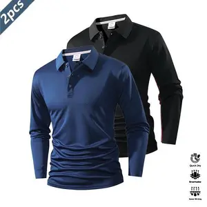 Two piece men's quick drying golf and tennis collar T-shirt, comfortable equestrian outfit, with color blocked collar and cuffs, medium sizeRAIMENTRY