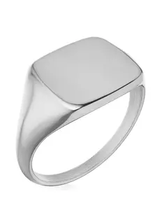 RTZN Silver Square Signet Rings (Polished)