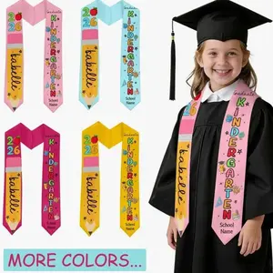 Custom Name Kindergarten Graduation Stole, Personalized Kids Kindergarten Sashes Class of 2026