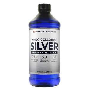 Miracles of Health Nano Colloidal Silver 50 ppm - 74+ Organic Minerals & 20 Essential Aminos for Immune Boost & Viral Protection
