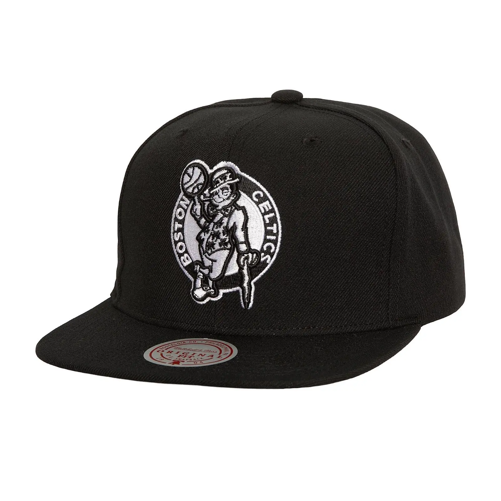 Black/White Boston Celtics Evergreen OG Snapback Hat NBA Throwback Cap Adjustable Fan Gear Mitchell & Ness