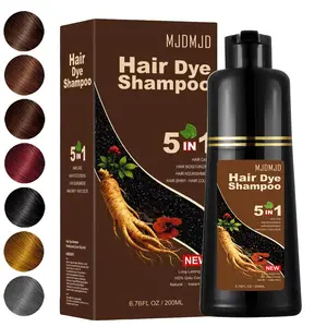 5-in-1 Black Hair Dye Shampoo – Covers Gray Hair in 10-15 Mins, Herbal Formula with Ginseng Extract, Natural Semi-Permanent Hair Coloring for Men & Women, black hairdye 200ml Ash Brown Haircare hair dye