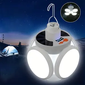 1/2/4pack Solar Foldable Handheld Lamp Set, Portable Design, Rechargeable LED Flashlight, Emergency Light, Camping Hiking Fishing Lanterns, Led Rechargeable Flashlights