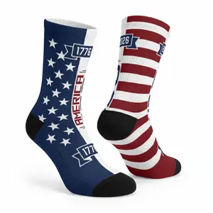 1776 American Flag Crew Socks — Patriotic 2026 Padded Socks