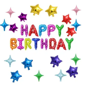 31-Piece Colorful Birthday Balloon Set & Five-Star Four-Star Balloons, Perfect for Birthdays, Valentine's Day, Weddings, Proposals, Easter, Parties