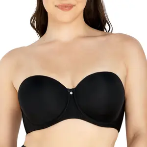 PARFAIT Elise P60915 Full Busted Strapless Bra Silicone Elastic Neckline Detachable Convertible Straps No Non-Slip Gripper Fabric - Seamless