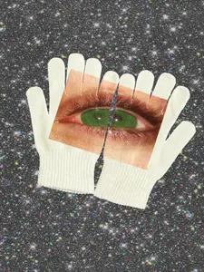 Women's Fingerless Gloves, Soft Elastic Design, Winter Warmth, Vintage Dark Print, Street Style, Perfect for Halloween