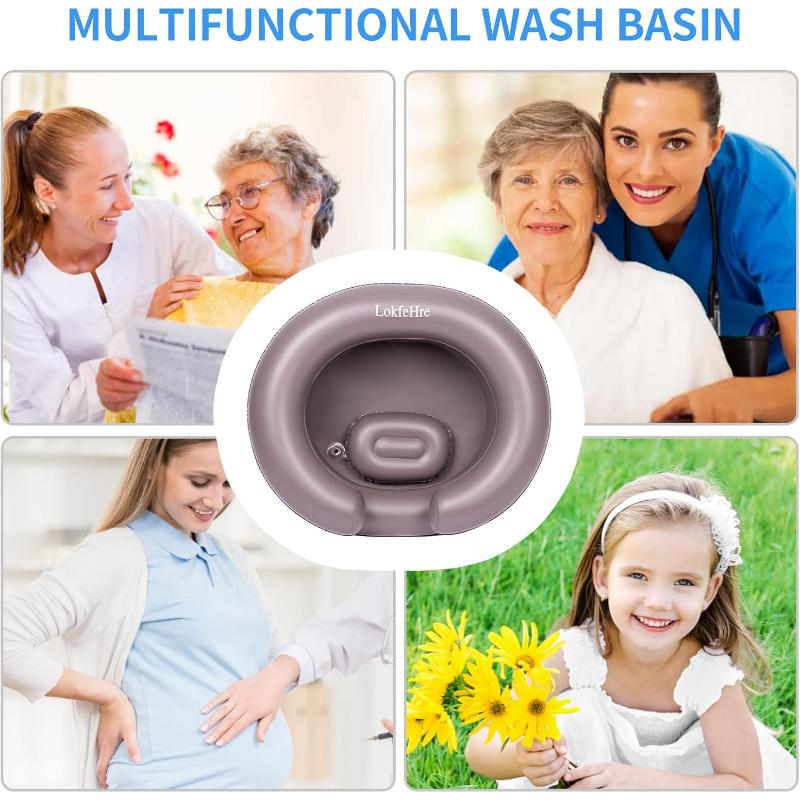 Large Portable Inflatable Hair Washing Basin for Bedridden - Wash Hair in Bed with Inflatable Shampoo Bowl.Hair Washing Basin for Elderly,Disabled,Injured,Ideal Inflatable Sink for Locs Detox
