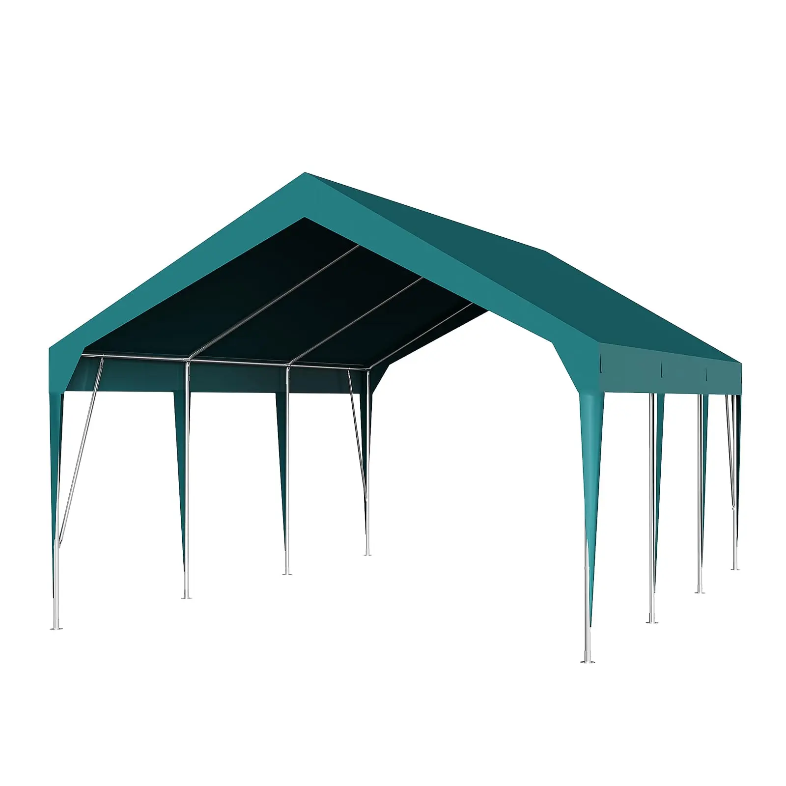 GARVEE Heavy Duty 12'x20' Carport Canopy - Portable Garage with Waterproof & UV Protection - Durable Outdoor Storage Shed for Cars, Dark Green