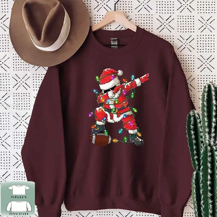 Vintage Dabbing Santa Claus Christmas Sweatshirt, Vintage Santa, Santa Graphic Tee, Fun and Festive Holiday Sweater, Light-Up Santa Design, Winter Fashion, Merry Christmas Apparel for Women