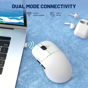 AJAZZ AJ159 Wireless Gaming Mouse PAW3395 Sensor DPI26000 High Dpi Dual Mode Connectivity 2.4G Wired Office Mouse 1k Return Rate Supports Multiple Systems Suitable for Office and Gaming