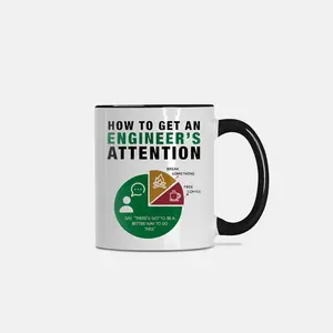 Engineer Coffee Mug, How to Get an Engineer’s Attention Cup, Engineering Humor Gift for Men, Coworker Birthday Present