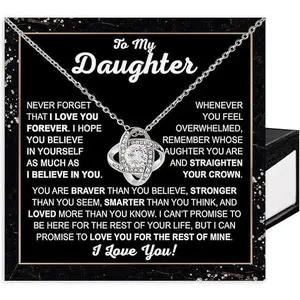 Daughter Gifts From Dad, Mom To Daughter Gifts, Love Knot Necklace, Necklace For Daughter From Mom, To My Daughter Necklace, Father Daughter Necklace, Birthday, Christmas Gifts For Daughter
