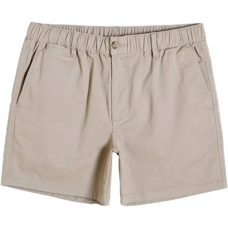 maamgic Menswear Men's Classic-Fit 5.5in Breathable Elastic Plain Cotton Casual Shorts, Elastic Waistband, Multi-Pocket for Daily Wear, Walking, Summer, Breathable Elastic Shorts