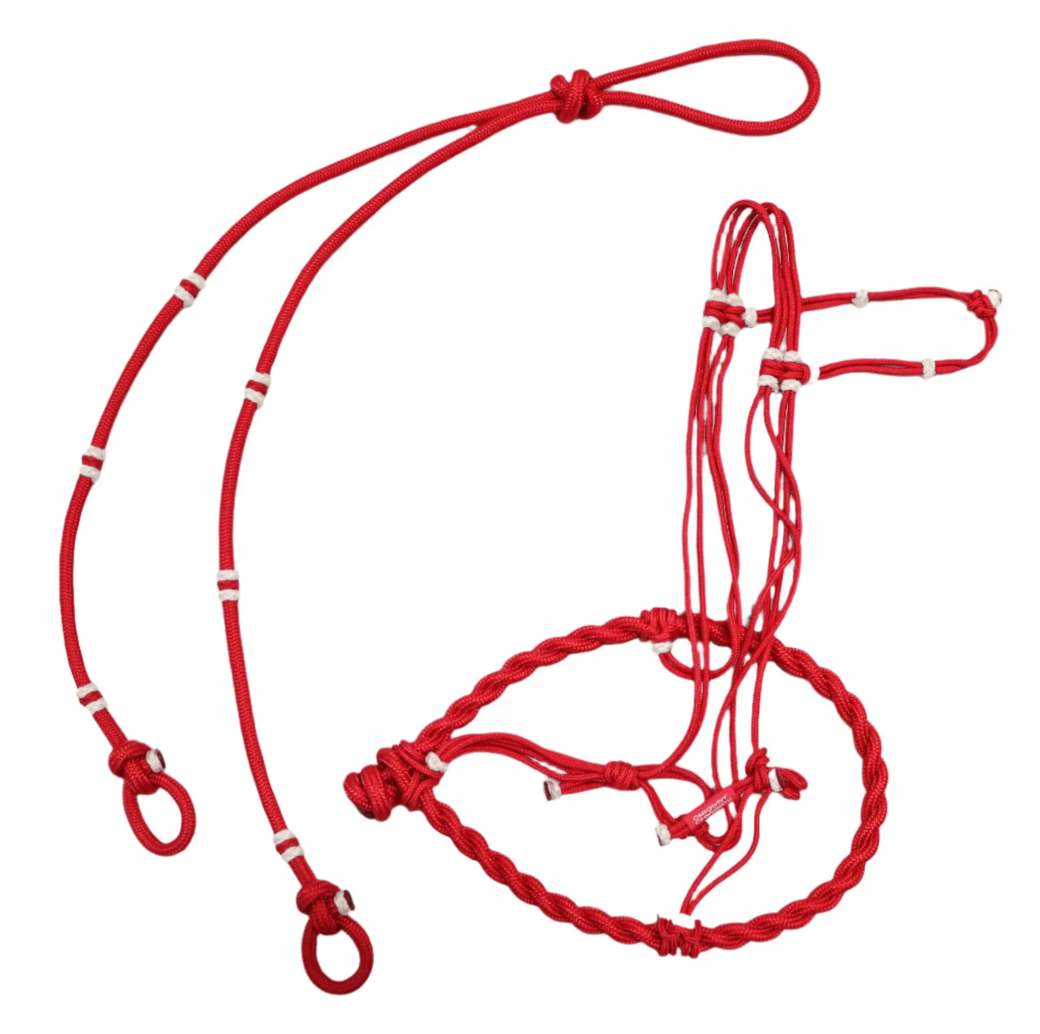 Orange Red Bosalillo Charro De Nylon Horse Bosal Set