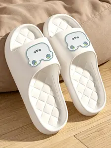 Women's Cute Bear Print Thick Sole Slippers, Non-Slip Eva Cloud Slides, Comfortable Indoor Outdoor Footwear, Stylish & Cozy Design