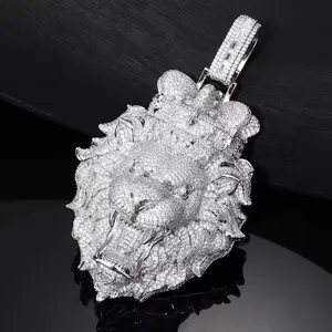 2187  Oversized Crowned Lion Statement Pendant | Blinged-Out Hip Hop Animal Piece for Everyday Street Fits & Boss Vibe summerwins