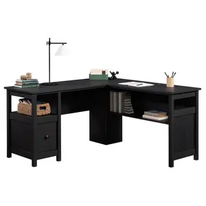 Sauder Dawson Trail L-Shaped Desk with File Drawer & Open Storage Shelf for Home Office or Study