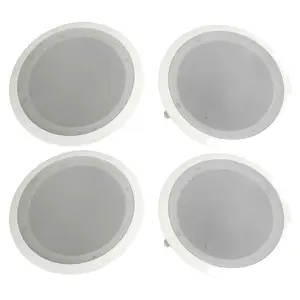 Pyle Home PDIC Series 8" 250W Round Flush Mount Wall Ceiling Speakers (4 Pack) Pyle Home PDIC Series 8" 250W Round Flush Mount Wall Ceiling Speakers (4 Pack)