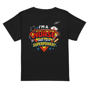 "I'm a NURSE, what's your superpower?" Women’s high-waisted t-shirt