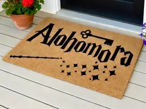 Alohomora, Doormat for Nerds, Geek Chic Doormat, Magical Decor, Fantasy Nerdy Housewarming Gift, Welcome Door Mat, HP, Home Decor,Nerd Gifts