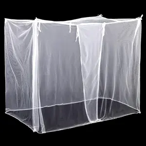 4 Corners Mosquito Net for Mosquiteros para Camas Bed Canopies Netting Bed Drapes Rectangular Mosquito Mesh for Camping Home Outdoor Travel(White,L75 X W35.5 X H59 Inch,1 Opening)