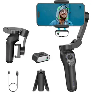 L7C Pro KIT, Gimbal Stabilizer for TikTokers/Youtubers, Handheld Phone Gimbal with Magnetic AI Active Tracking, Foldable Phone Stabilizer for Video Recording, for iPhone& Android, Vlogging Kit