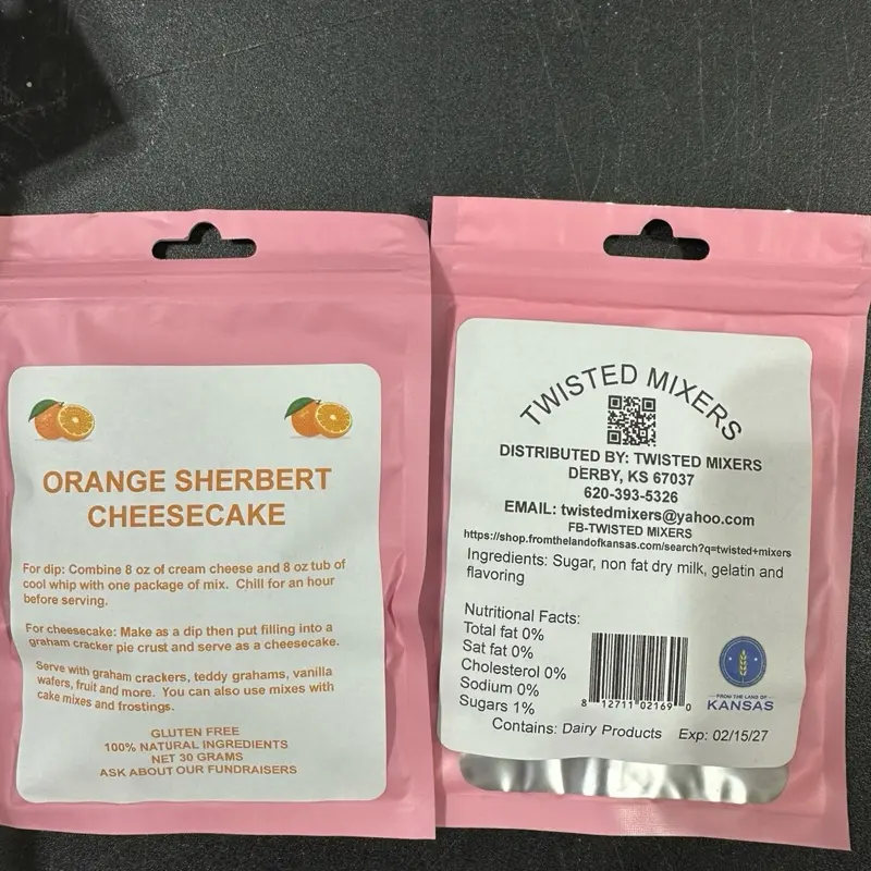 Orange sherbet cheesecake mix