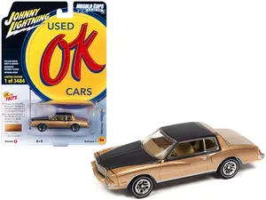 1980 Chevrolet Monte Carlo Light Camel Gold Met w/Black Top & Hood Ltd Ed to 3484 pcs 1/64 Diecast Model Car by Johnny Lightning