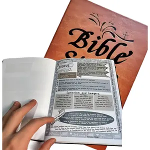 66-Page Bible Study Book PU Leather Easy to Read Bible Study Supplies for Beginners,Christian Gift Notebook (Religion Books) Father's Day Gift