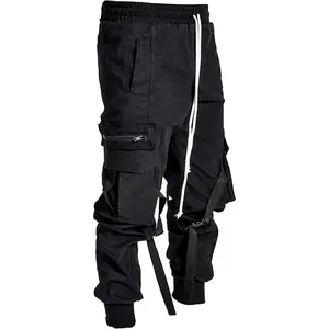 Streetwear Techwear Hip Hop Harem Pants for Men Sports Casual Loose Overalls Multi-Pocket Hip-hop Trousers
