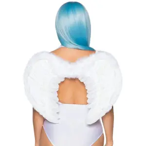 Leg Avenue Women's White Feather Angel Wings, Festival Outfits Accessory with Straps for Costumes