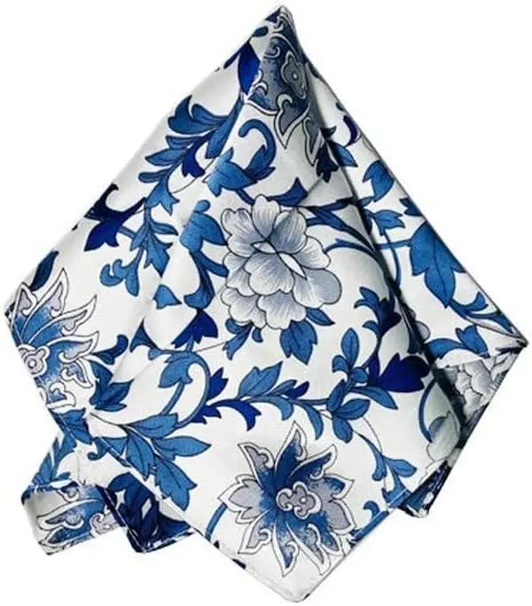 Bandana,handkerchief, hanky,silk cerpe satin with oriental art pattern