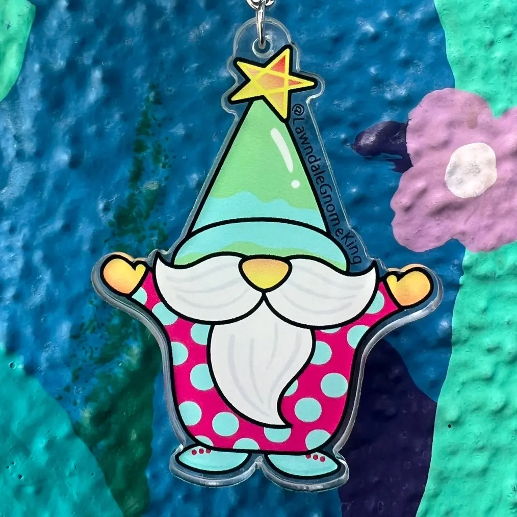 Acrylic Star Gnome Keychain 2.07" x 2.7"