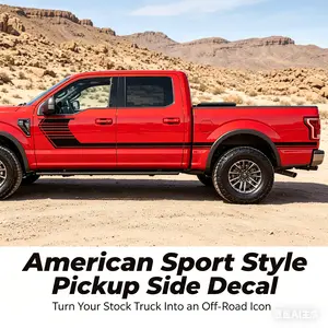 American Sport Style Pickup Side Decals for Truck, Durable Vinyl Stripe Graphics, Off-Road Customization Truck Accessories, Easy Installation