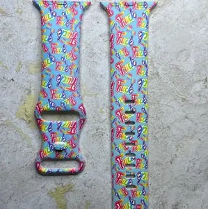 F word UV Printed TPU/Silicone Watchband for Apple Samsung Fitbit Google Pixel 20mm 22mm Sizes S/M & ML Fun Design