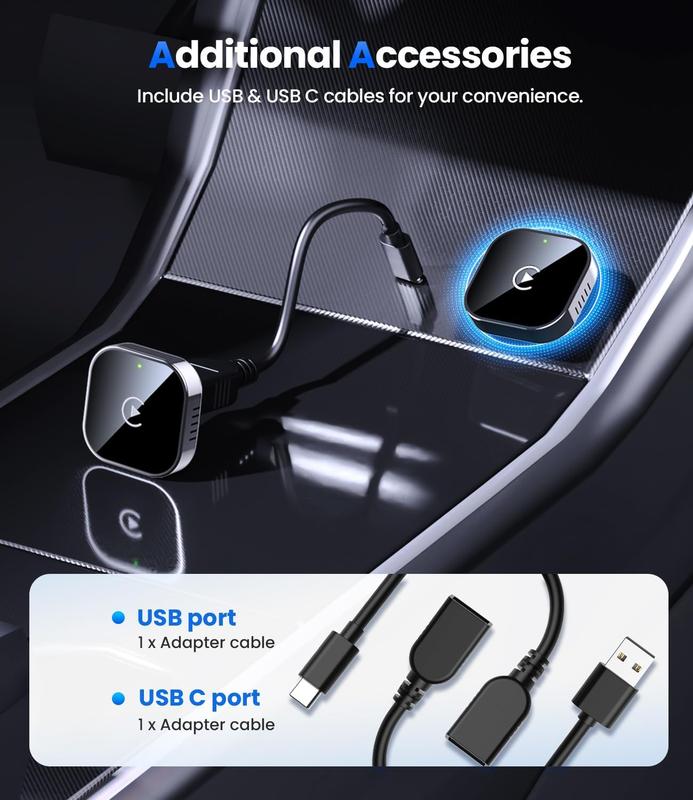 DriveView Wireless CarPlay Adapter 2025 Upgrade Wired CarPlay to Wireless, Mini USB Design for Cars with Built-in Wired Apple CarPlay Plug and Play Easy Use Fast Stable Connection Car Play for iPhone