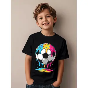 Soccer Ball Drip Soccer Player Soccer Drip Soccer Novelty Awesome Graphic Kid T-Shirt Fashion Kid T Shirts Trending Tees Tops for Kid