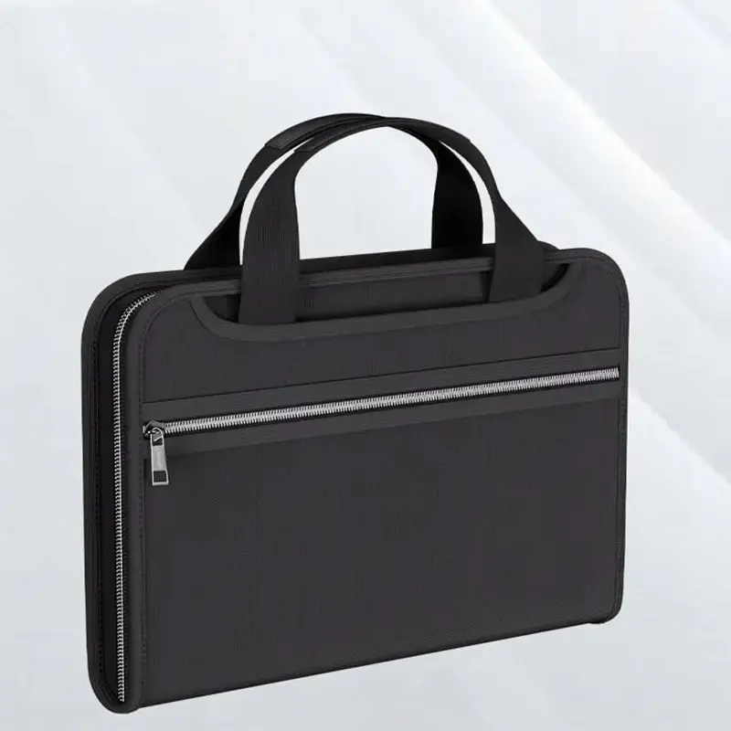 Fireproof A4 File Folder with Handle, Portable Document Organizer Bag, Waterproof Fire Resistant Document Holder, Safe Storage Pouch for Papers, Test Papers, Important Certificates, Home Office Secure Document Storage Supplies