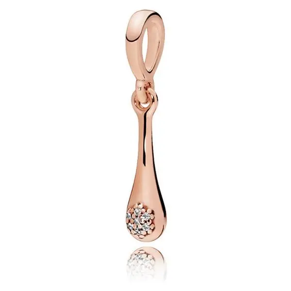 Pandora Pave Modern Lovepods Pendant 387291CZ, Glamorous Nature-Inspired Silver Pendant with Radiant Droplet Detail for Everyday Wear